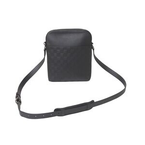 LOUIS VUITTON Damier Infini Black Pochette District Shoulder Bag Leather